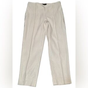 ST. JOHNS COUTURE IVORY CREAM GOLD METALLIC LINED TROUSER PANTS SIZE 8